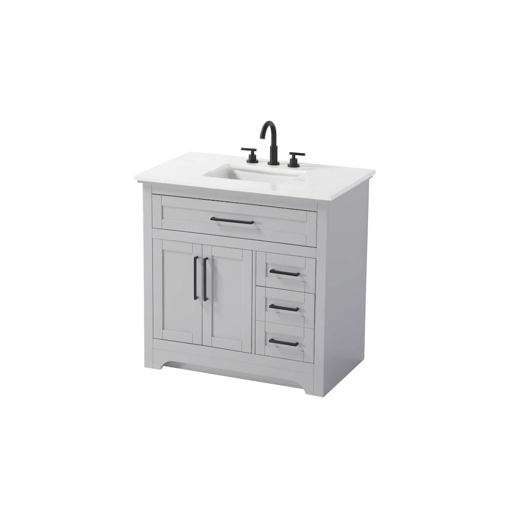 36 inch Single Bathroom Vanity in Grey. Picture 1