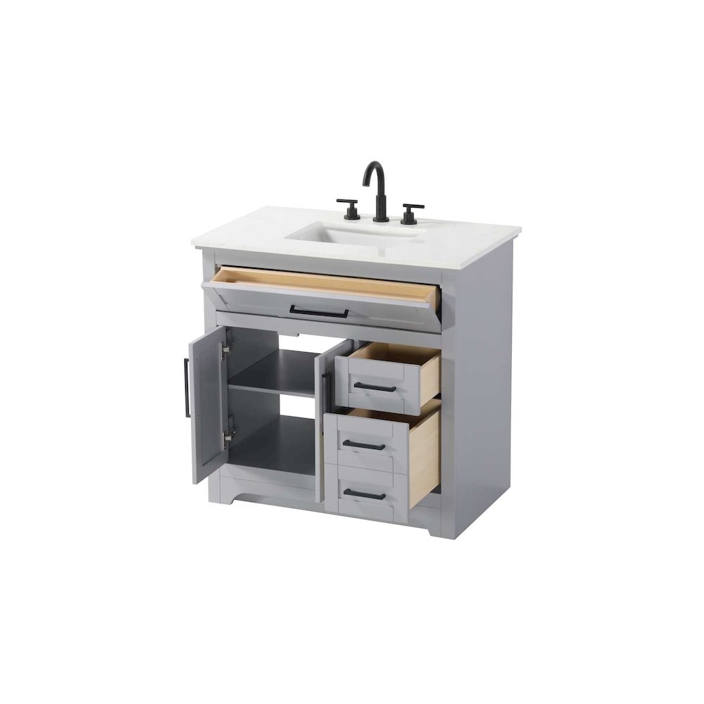 36 inch Single Bathroom Vanity in Grey. Picture 2