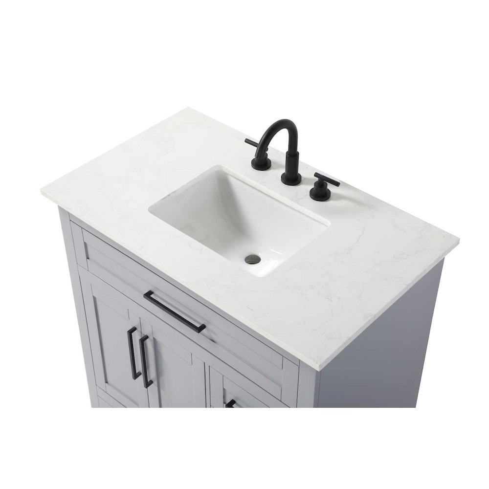 36 inch Single Bathroom Vanity in Grey. Picture 3