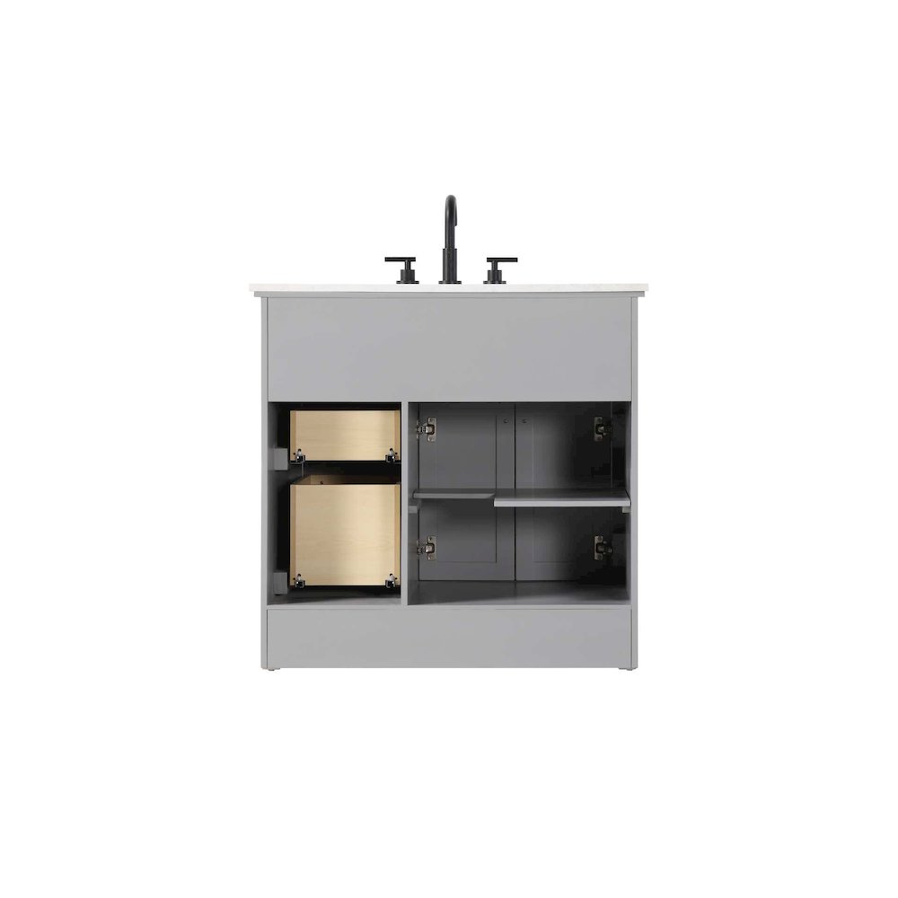 36 inch Single Bathroom Vanity in Grey. Picture 7