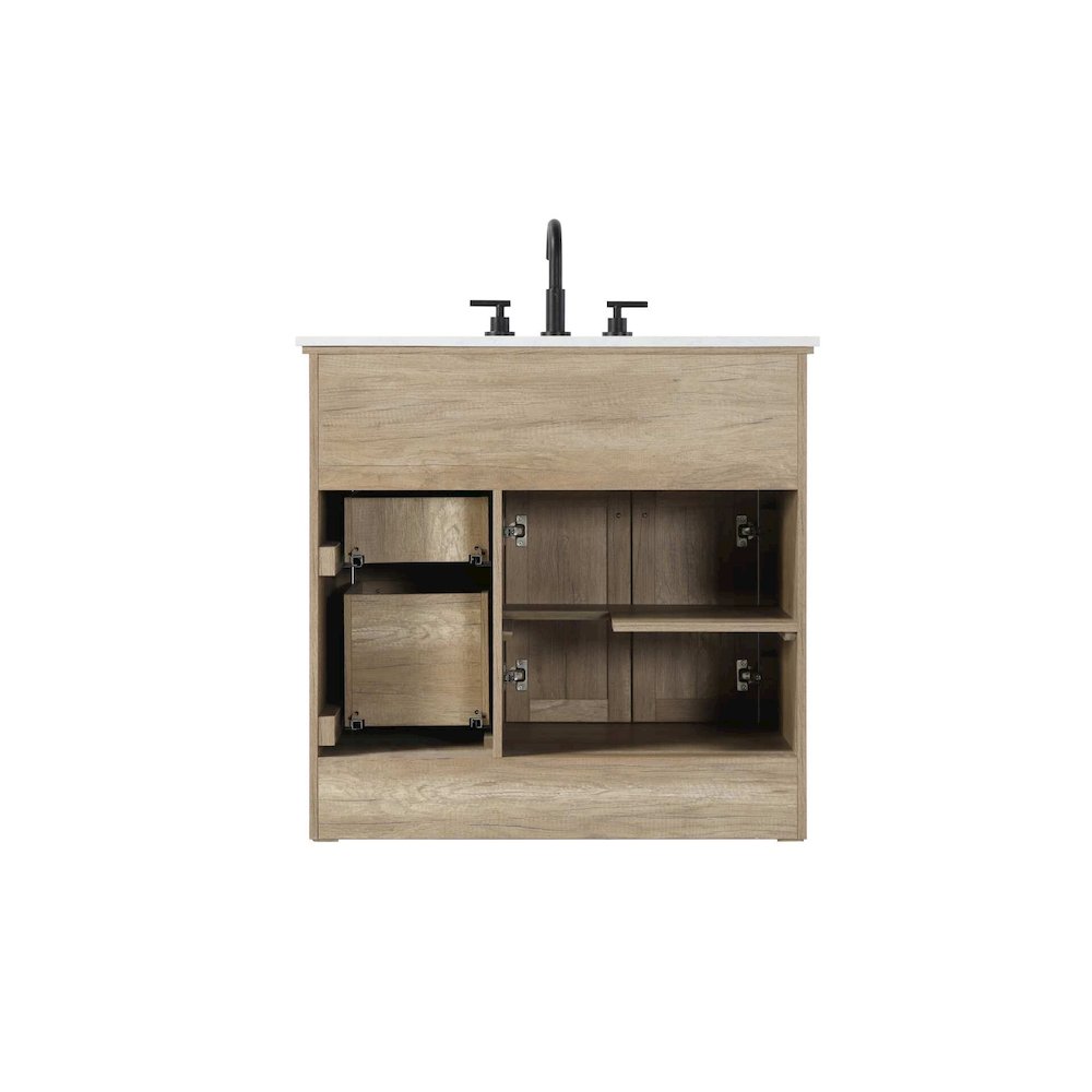 36 inch Single Bathroom Vanity in Natural oak. Picture 7