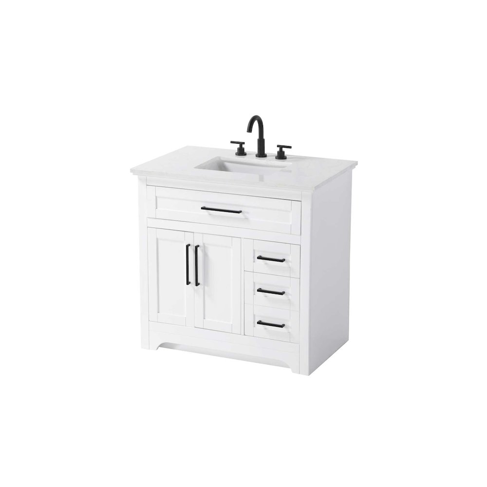 36 inch Single Bathroom Vanity in White. Picture 1