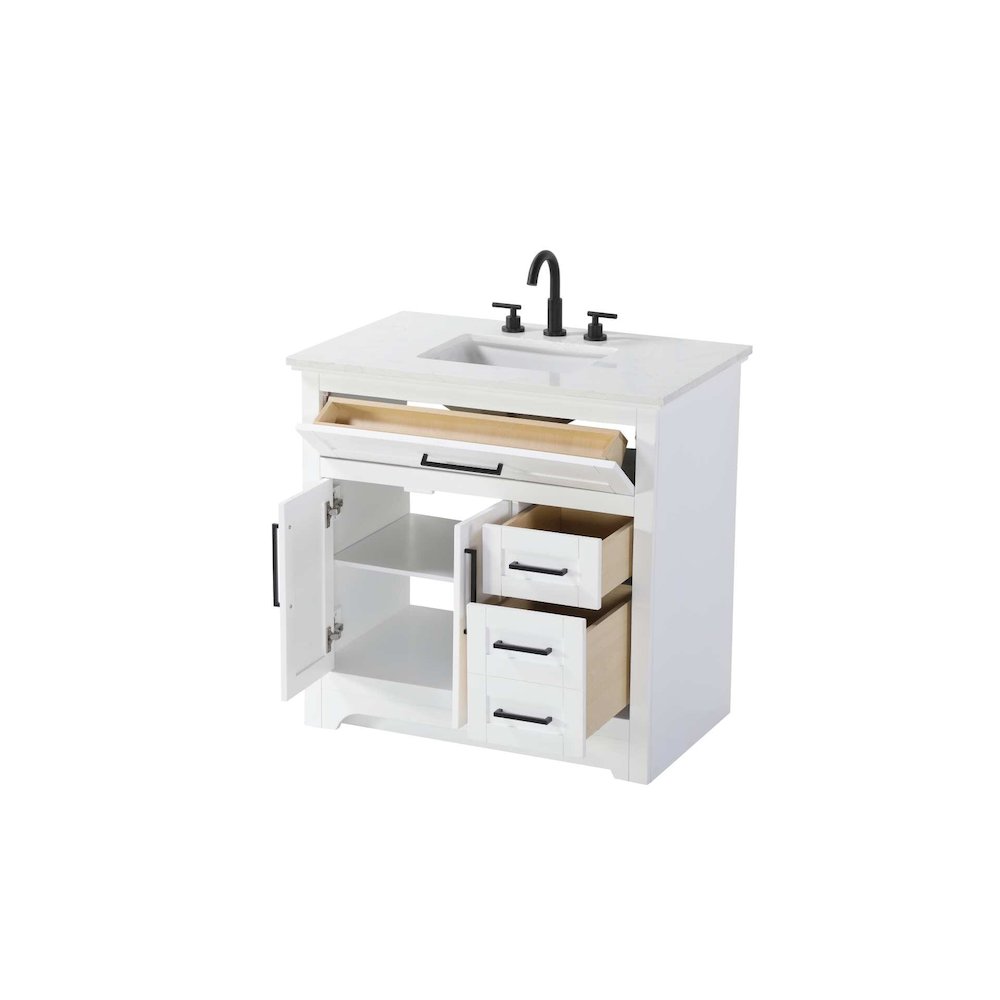 36 inch Single Bathroom Vanity in White. Picture 2