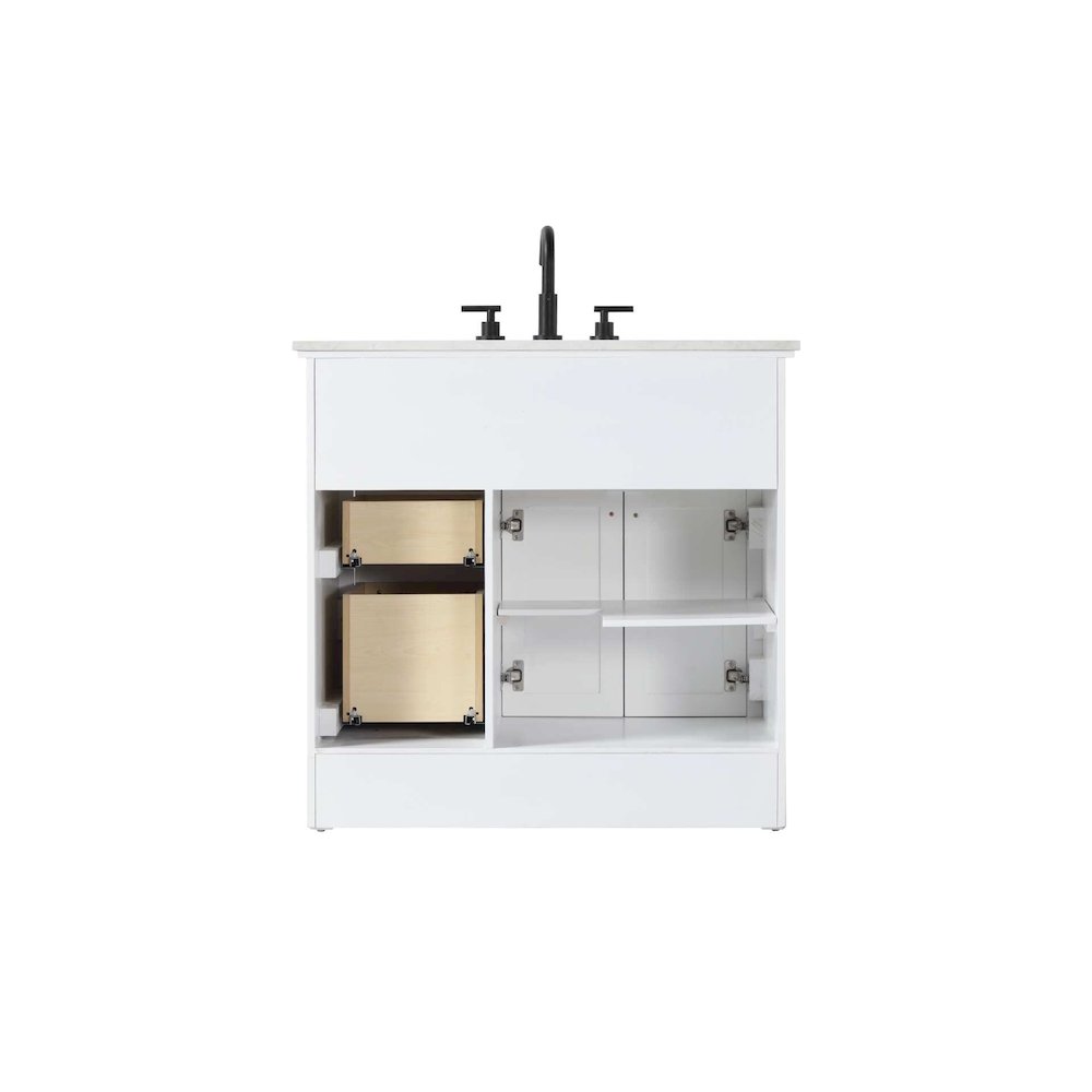 36 inch Single Bathroom Vanity in White. Picture 7