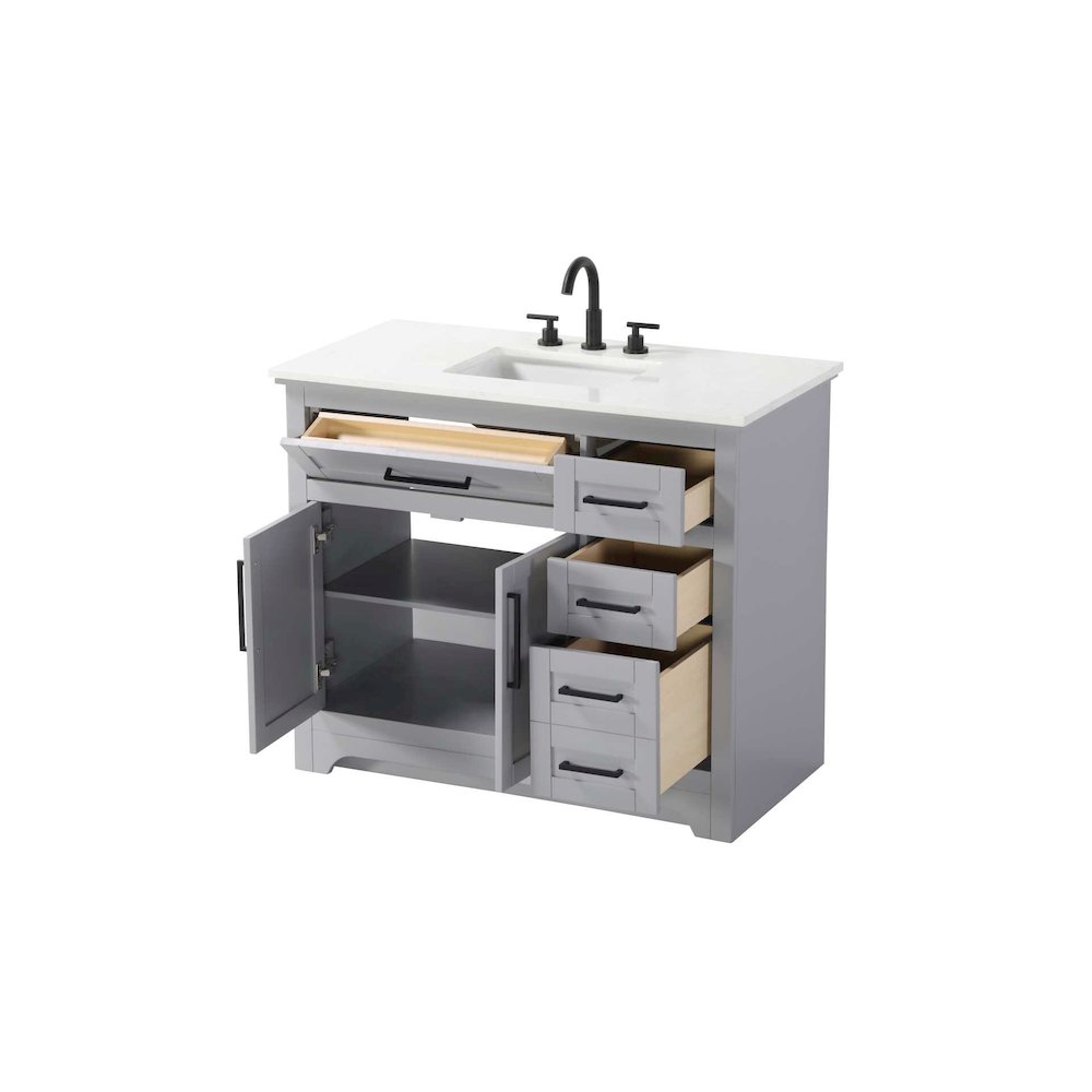 42 inch Single Bathroom Vanity in Grey. Picture 2