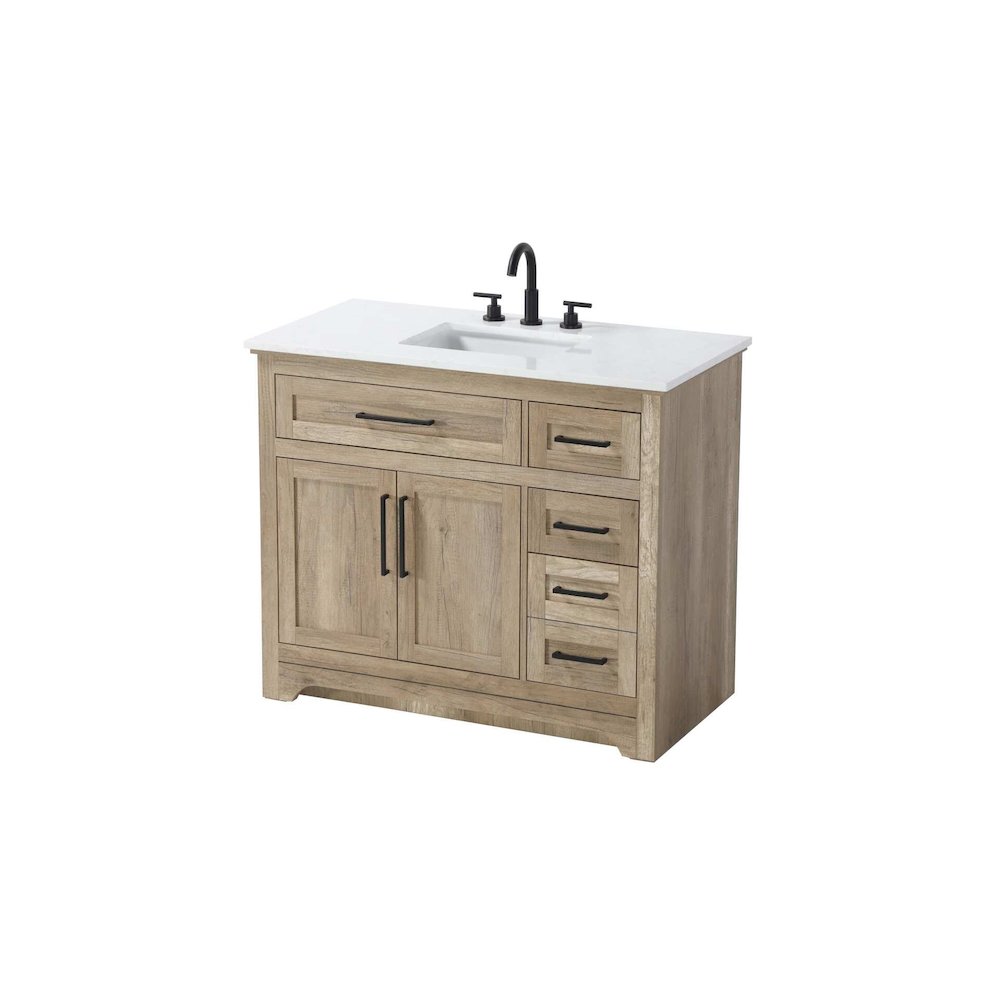 42 inch Single Bathroom Vanity in Natural oak. Picture 1