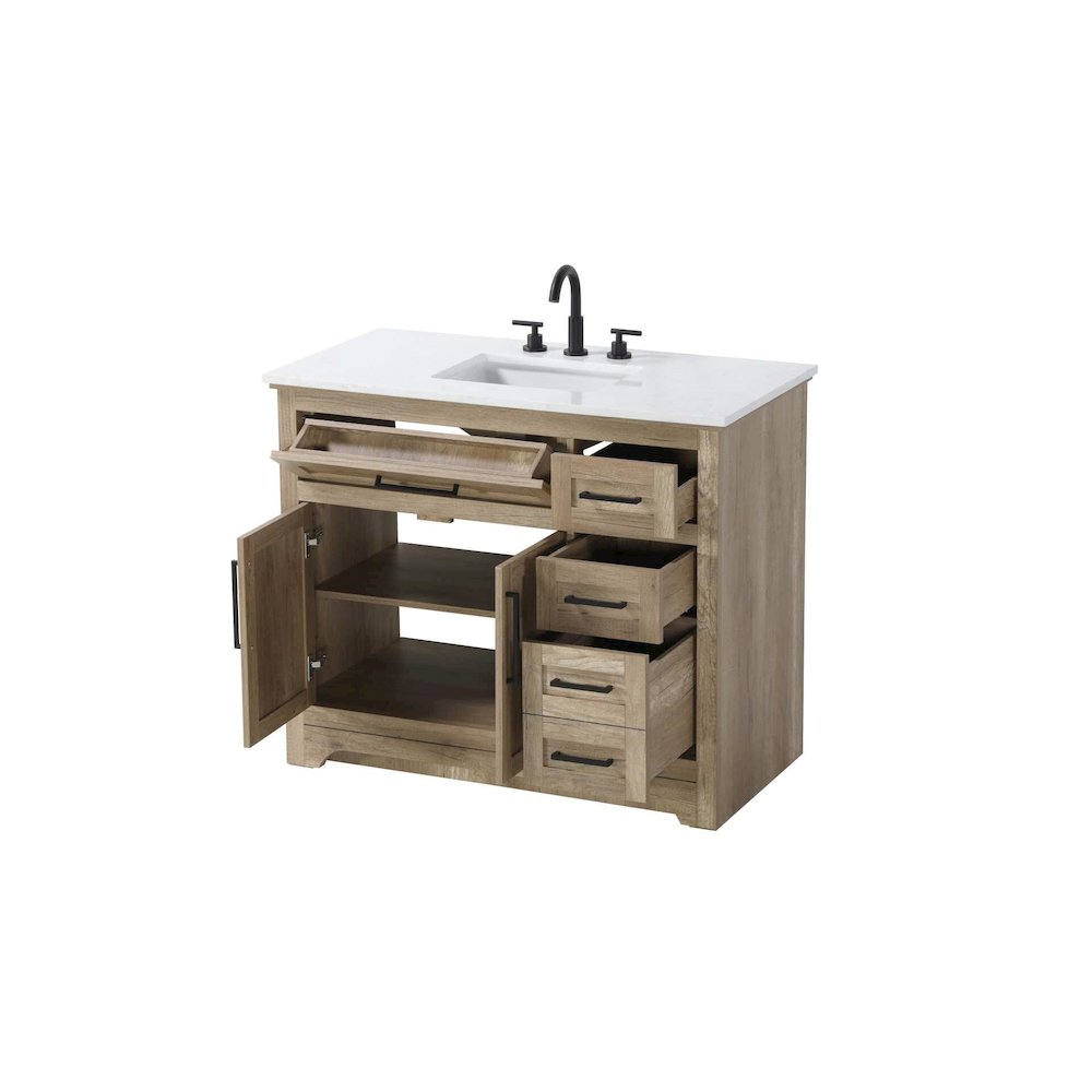 42 inch Single Bathroom Vanity in Natural oak. Picture 2