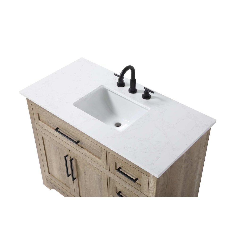 42 inch Single Bathroom Vanity in Natural oak. Picture 3