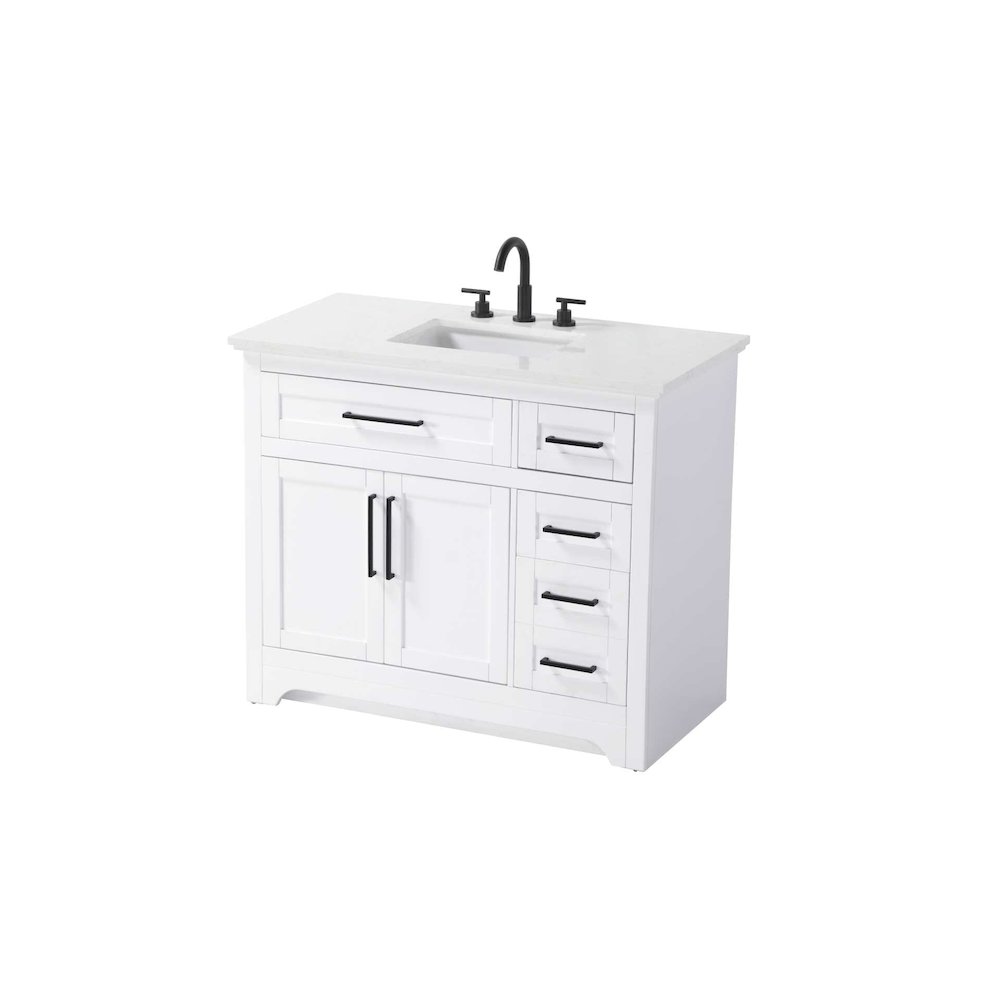 42 inch Single Bathroom Vanity in White. Picture 1