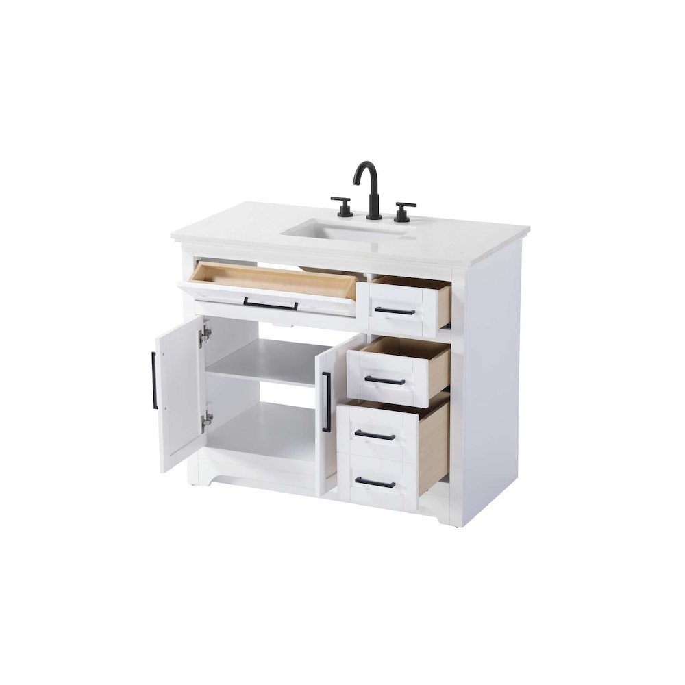 42 inch Single Bathroom Vanity in White. Picture 2