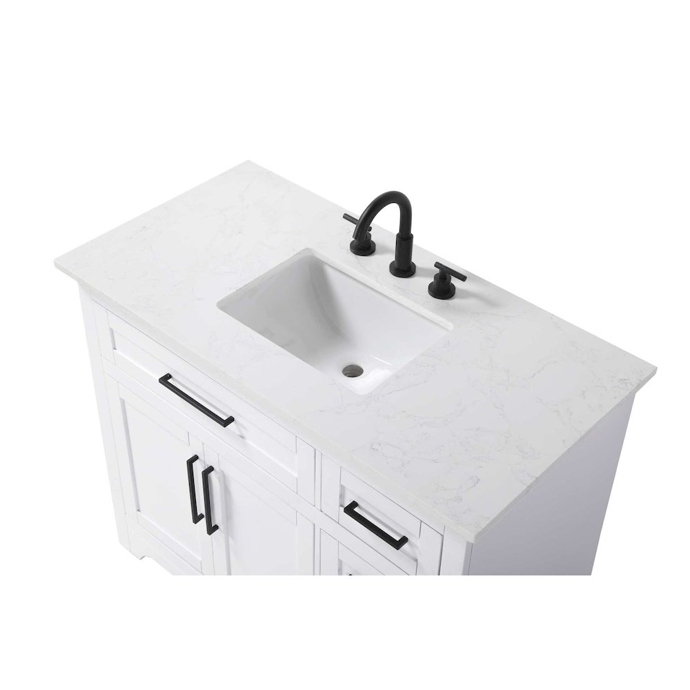 42 inch Single Bathroom Vanity in White. Picture 3