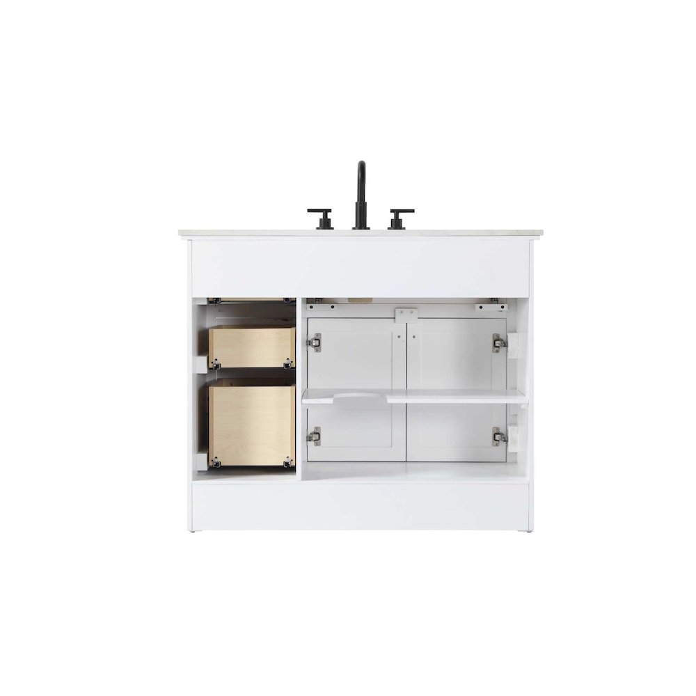 42 inch Single Bathroom Vanity in White. Picture 7