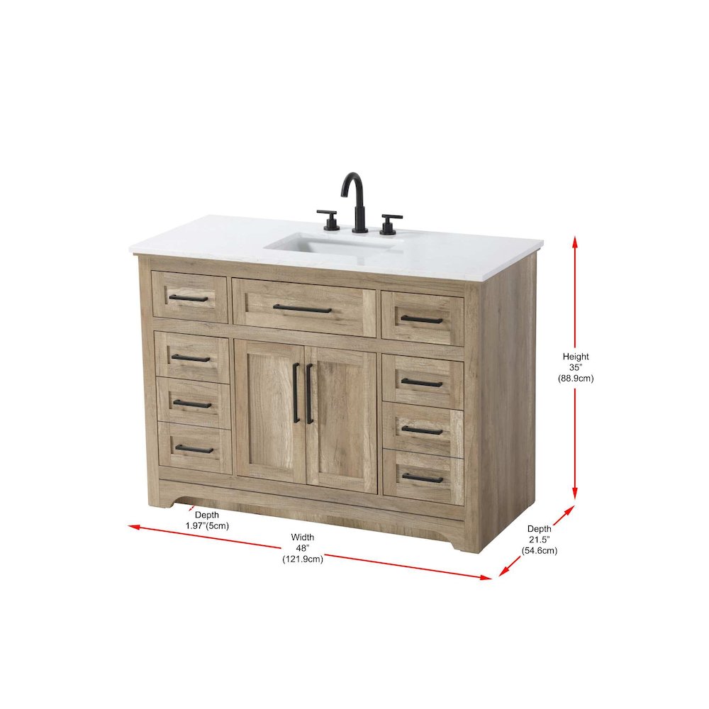 48 inch Single Bathroom Vanity in Natural oak. Picture 8