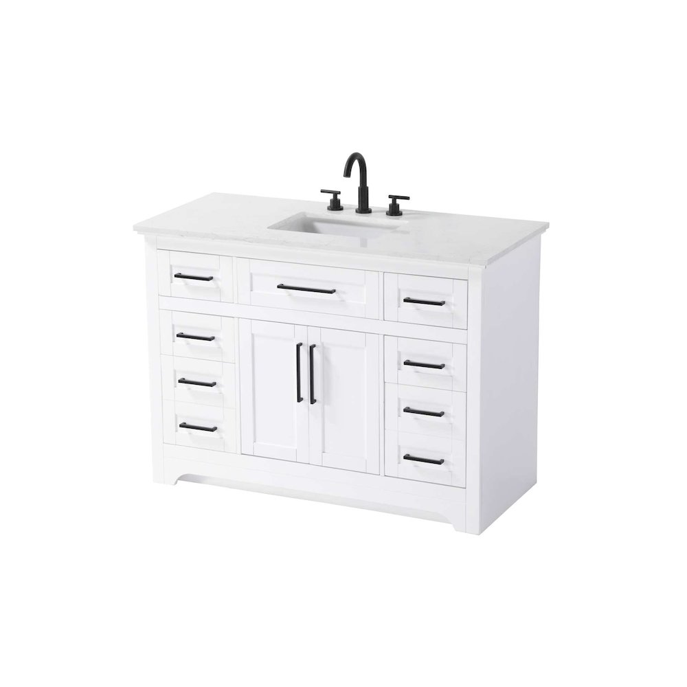 48 inch Single Bathroom Vanity in White. Picture 1