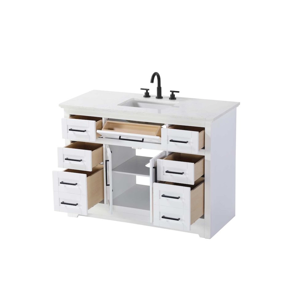 48 inch Single Bathroom Vanity in White. Picture 2