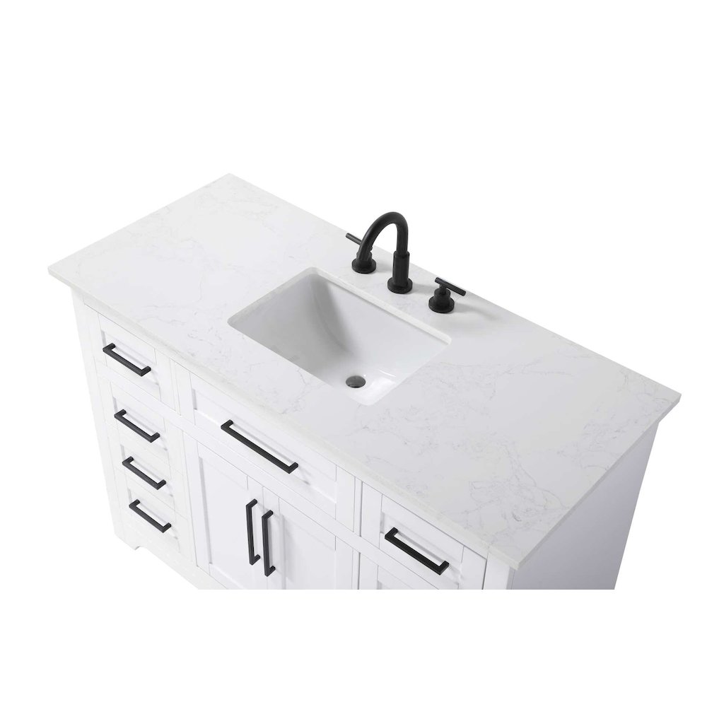 48 inch Single Bathroom Vanity in White. Picture 3