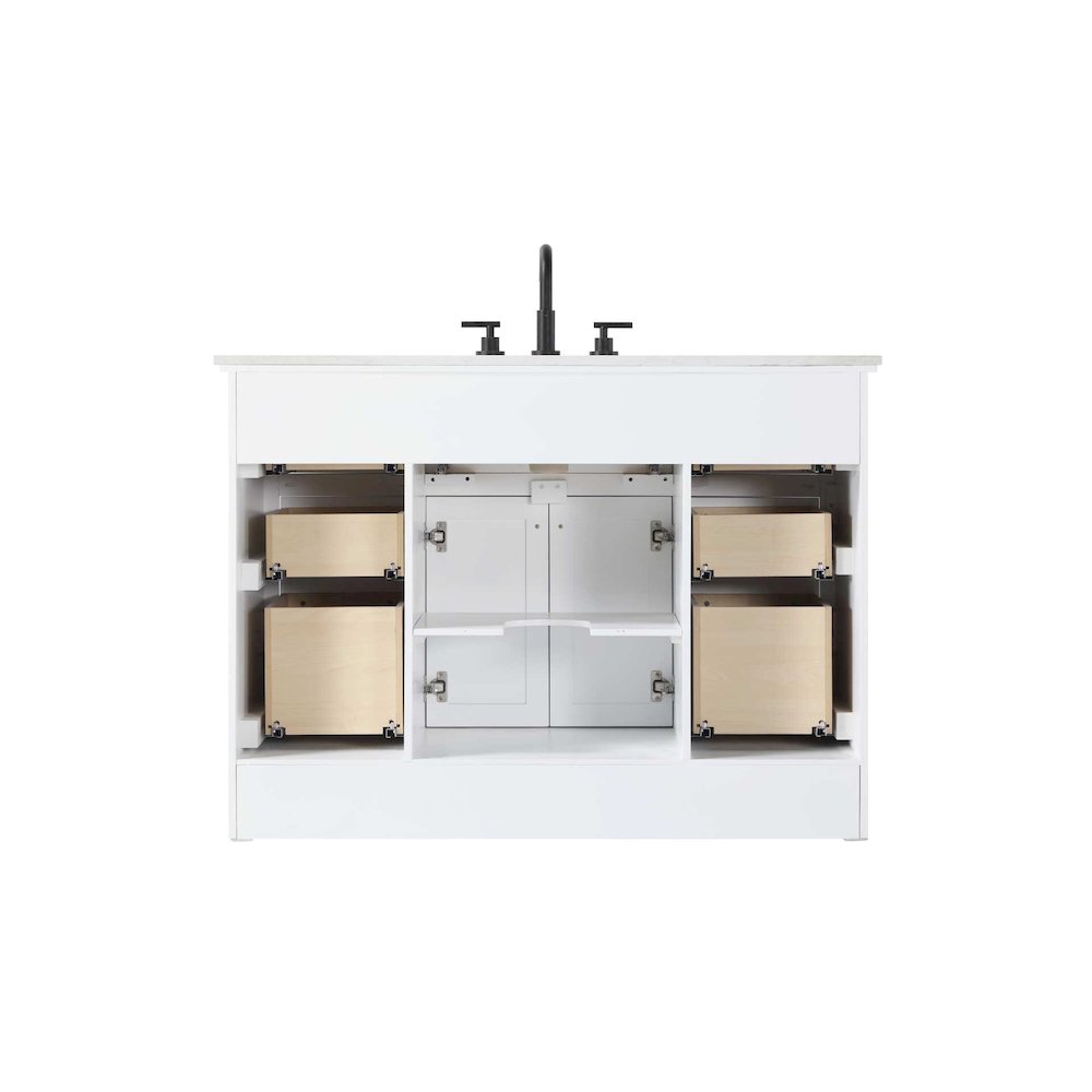 48 inch Single Bathroom Vanity in White. Picture 7