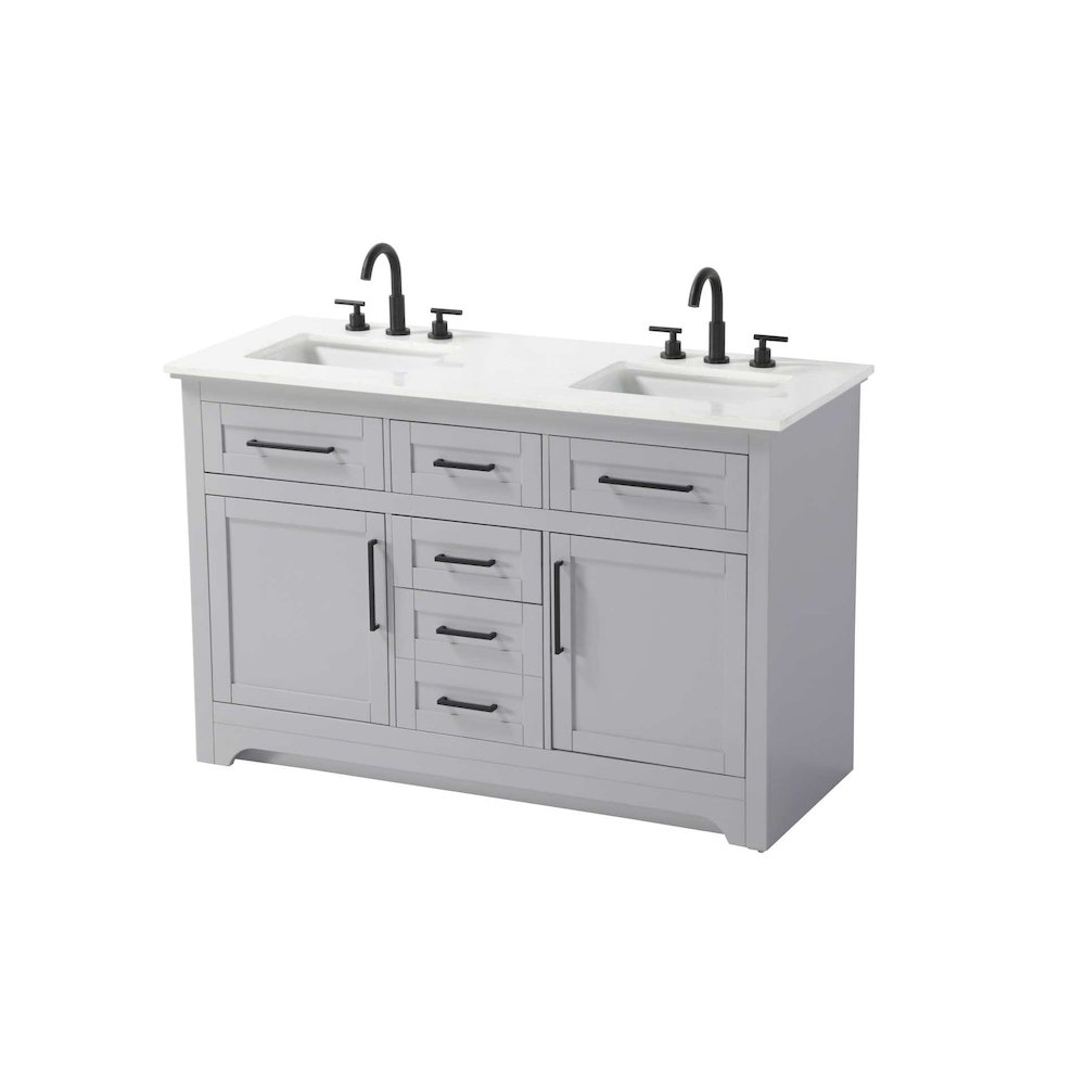 54 inch Double Bathroom Vanity in Grey. Picture 1
