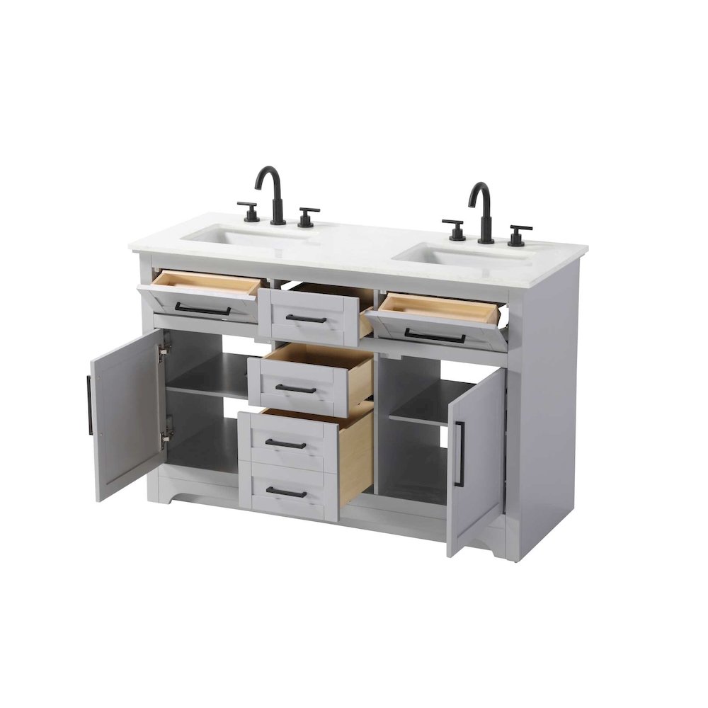 54 inch Double Bathroom Vanity in Grey. Picture 2