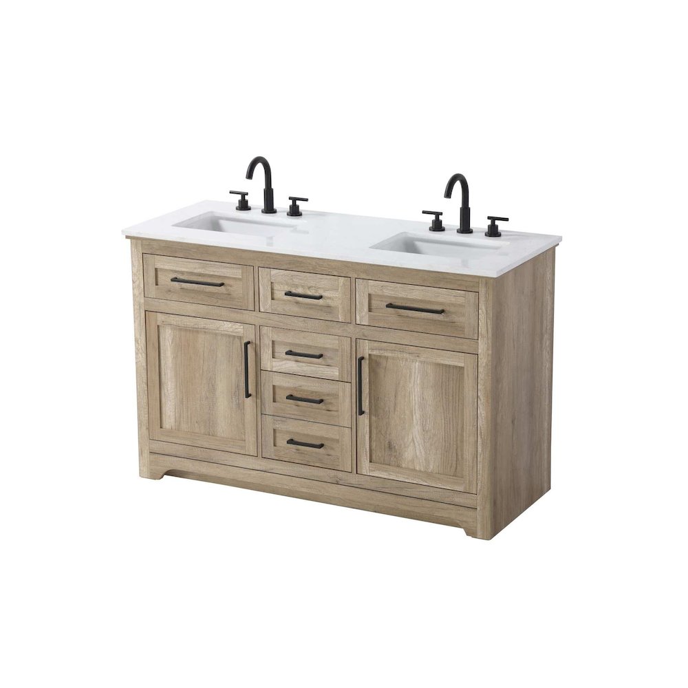 54 inch Double Bathroom Vanity in Natural oak. Picture 1