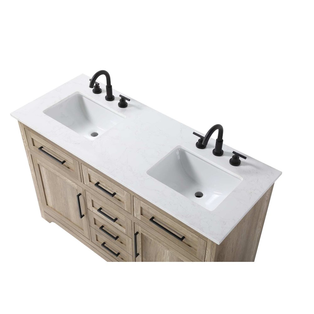 54 inch Double Bathroom Vanity in Natural oak. Picture 3