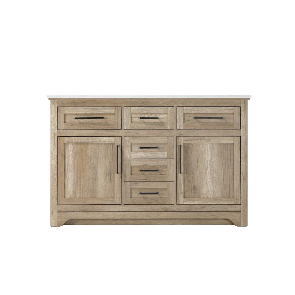 54 inch Double Bathroom Vanity in Natural oak. Picture 9
