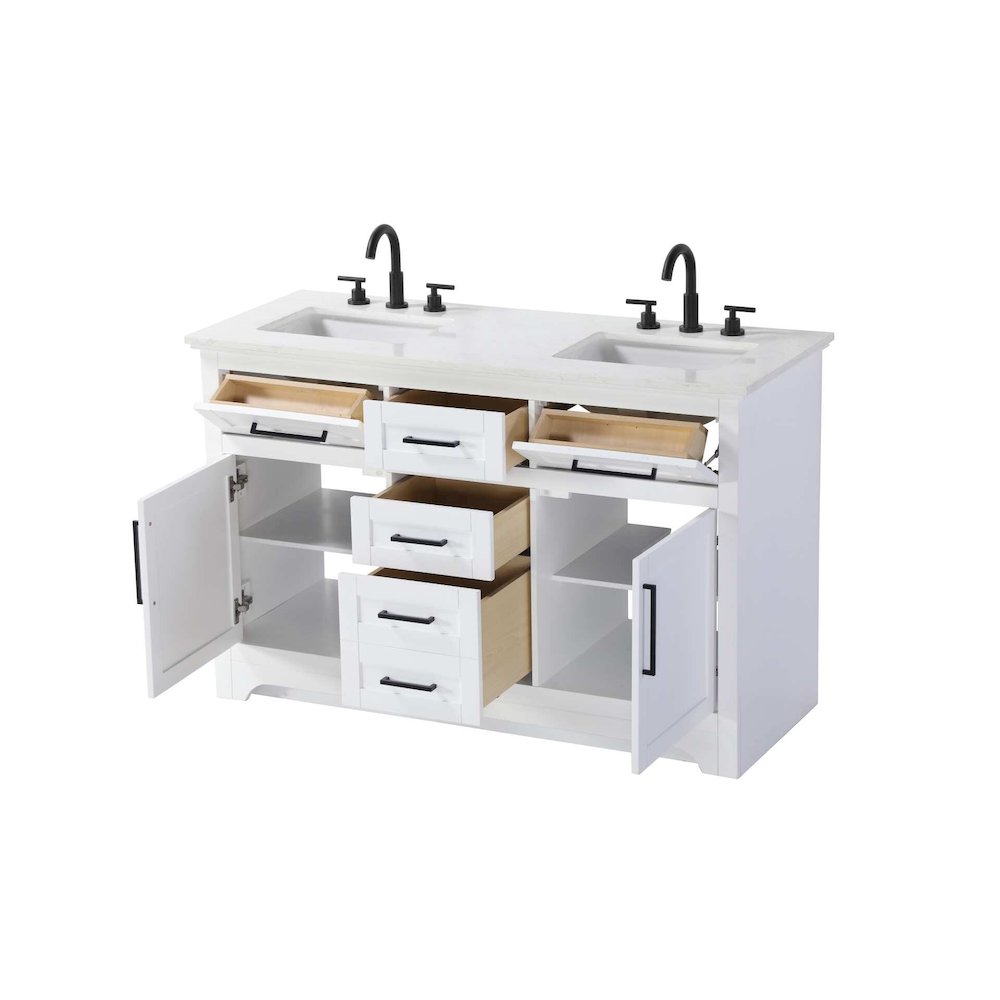 54 inch Double Bathroom Vanity in White. Picture 2