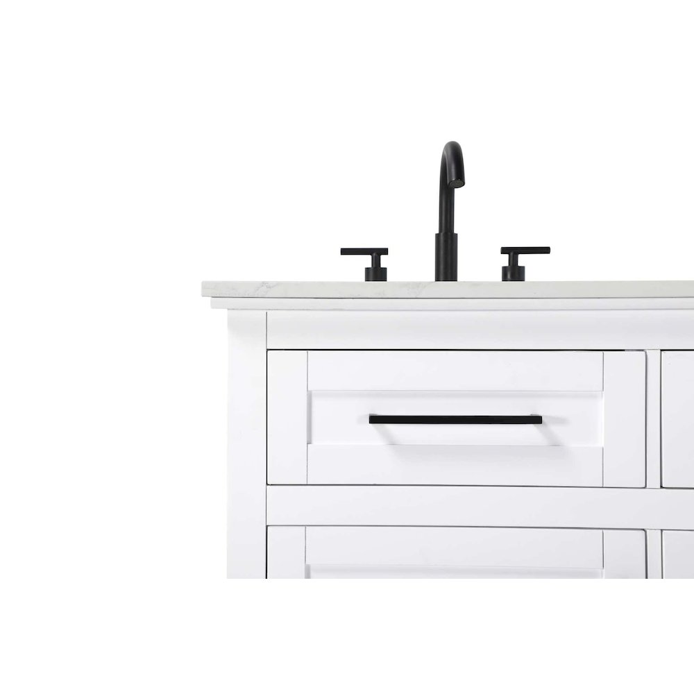 54 inch Double Bathroom Vanity in White. Picture 5