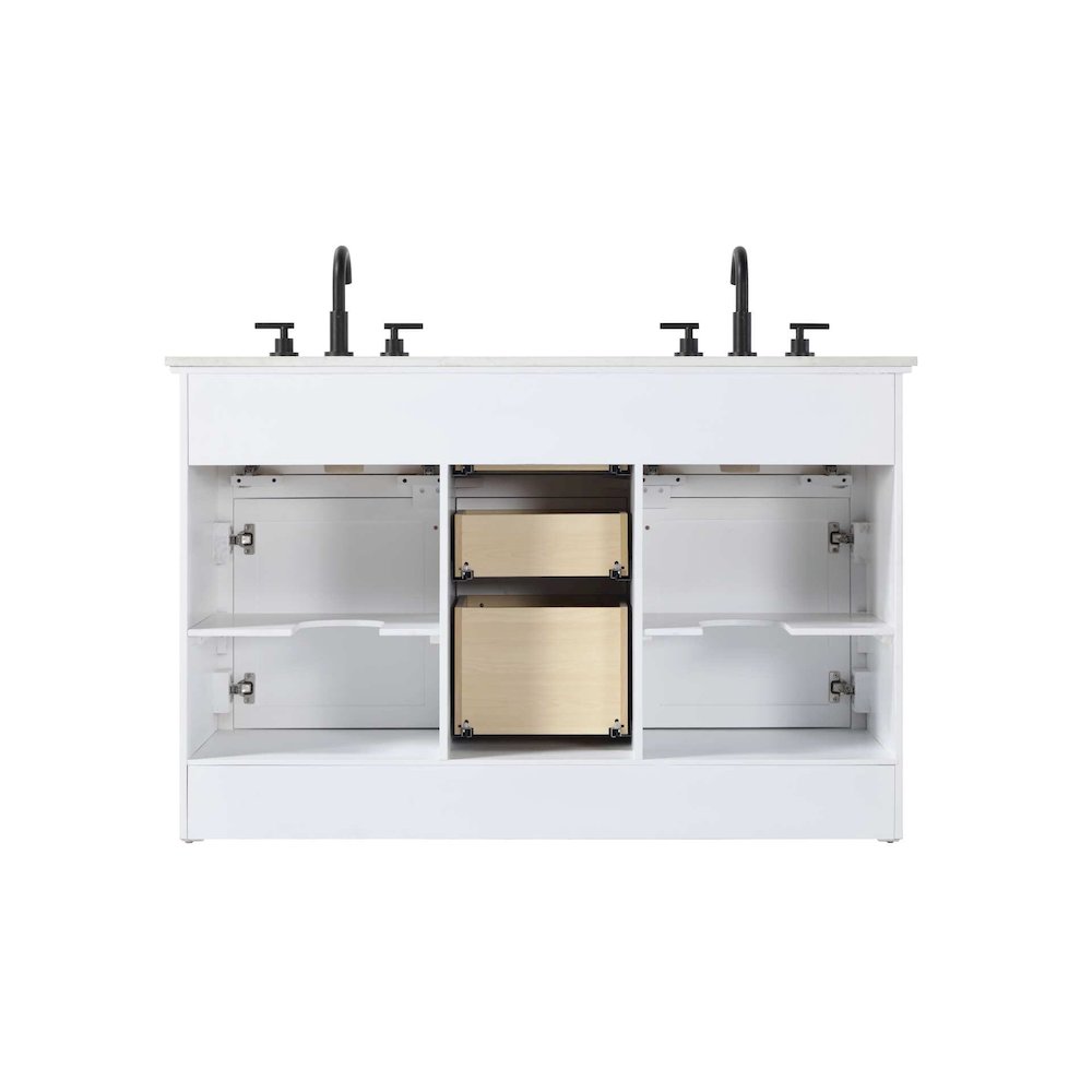 54 inch Double Bathroom Vanity in White. Picture 7