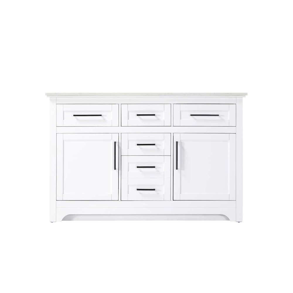54 inch Double Bathroom Vanity in White. Picture 9