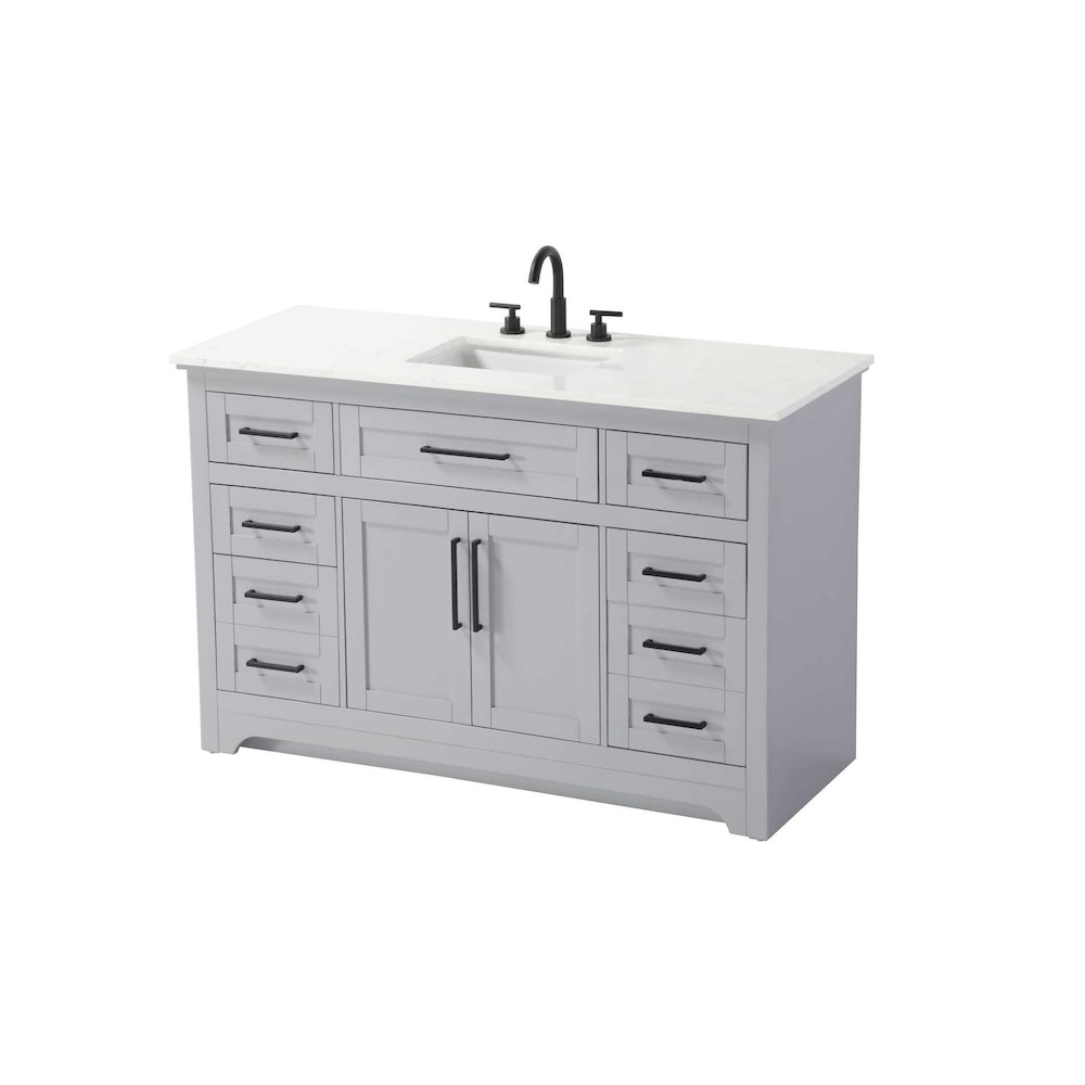 54 inch Single Bathroom Vanity in Grey. Picture 1