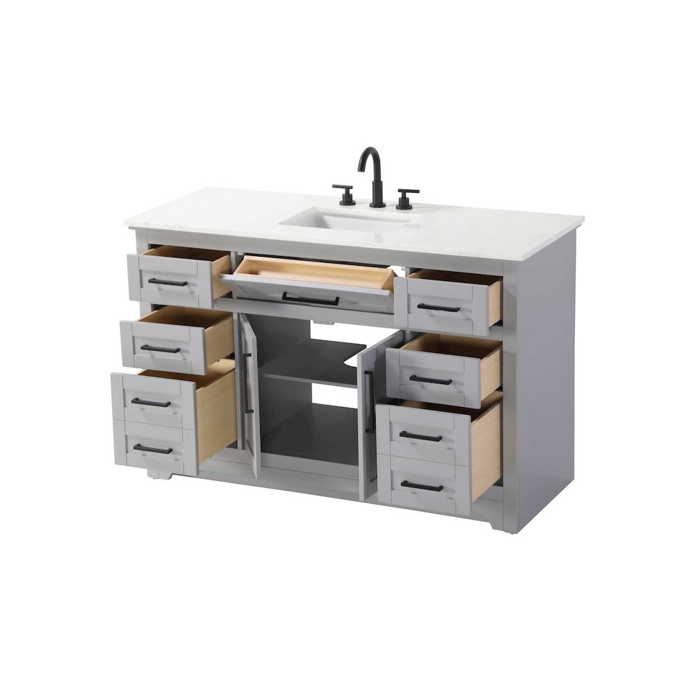 54 inch Single Bathroom Vanity in Grey. Picture 2
