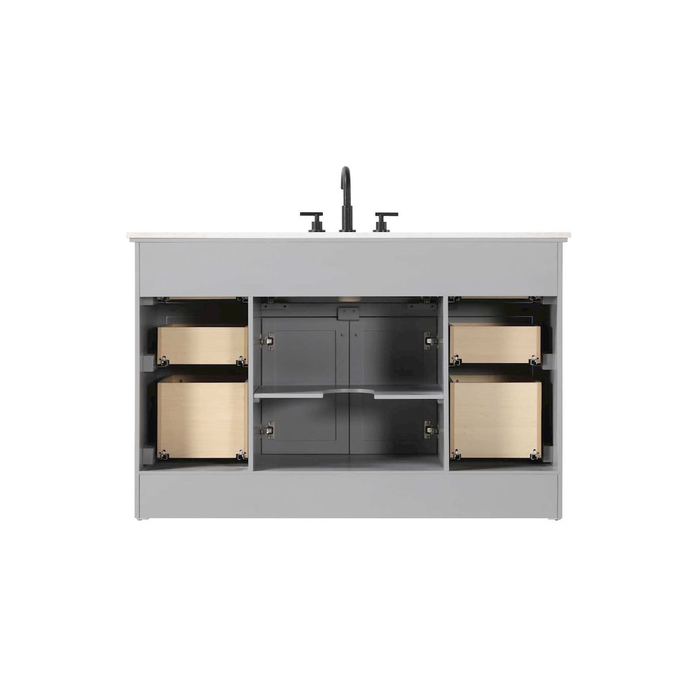 54 inch Single Bathroom Vanity in Grey. Picture 7