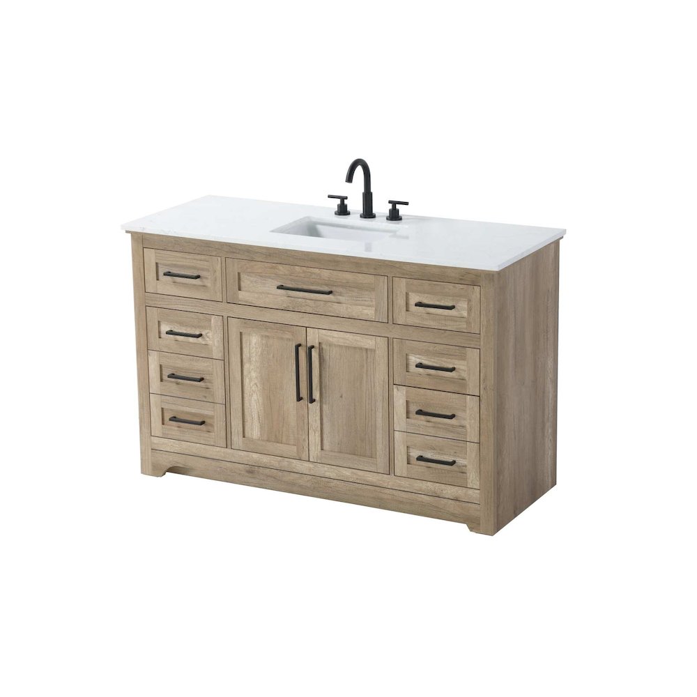 54 inch Single Bathroom Vanity in Natural oak. Picture 1
