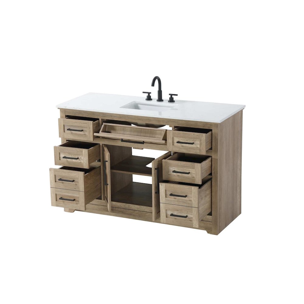 54 inch Single Bathroom Vanity in Natural oak. Picture 2