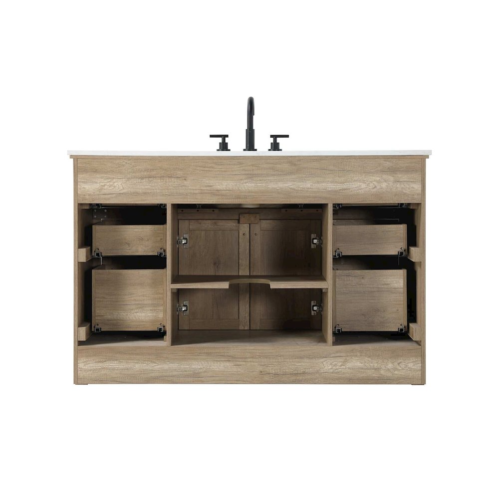 54 inch Single Bathroom Vanity in Natural oak. Picture 7