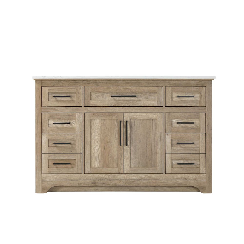 54 inch Single Bathroom Vanity in Natural oak. Picture 9