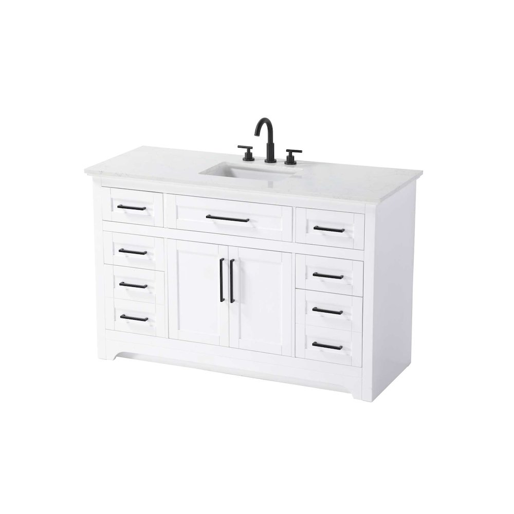 54 inch Single Bathroom Vanity in White. Picture 1