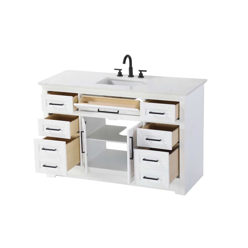 54 inch Single Bathroom Vanity in White. Picture 2