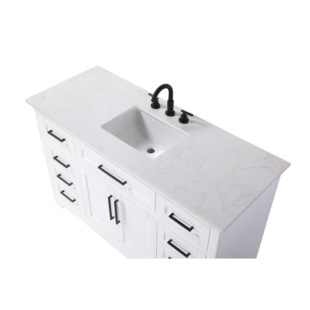 54 inch Single Bathroom Vanity in White. Picture 3