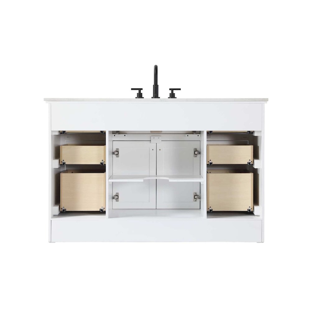54 inch Single Bathroom Vanity in White. Picture 7