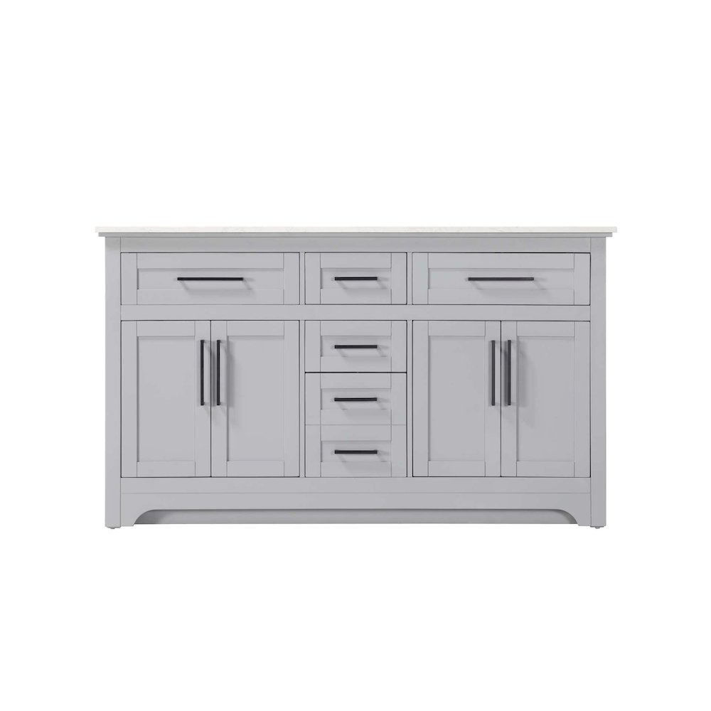 60 inch Double Bathroom Vanity in Grey. Picture 9