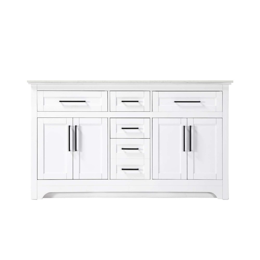 60 inch Double Bathroom Vanity in White. Picture 9