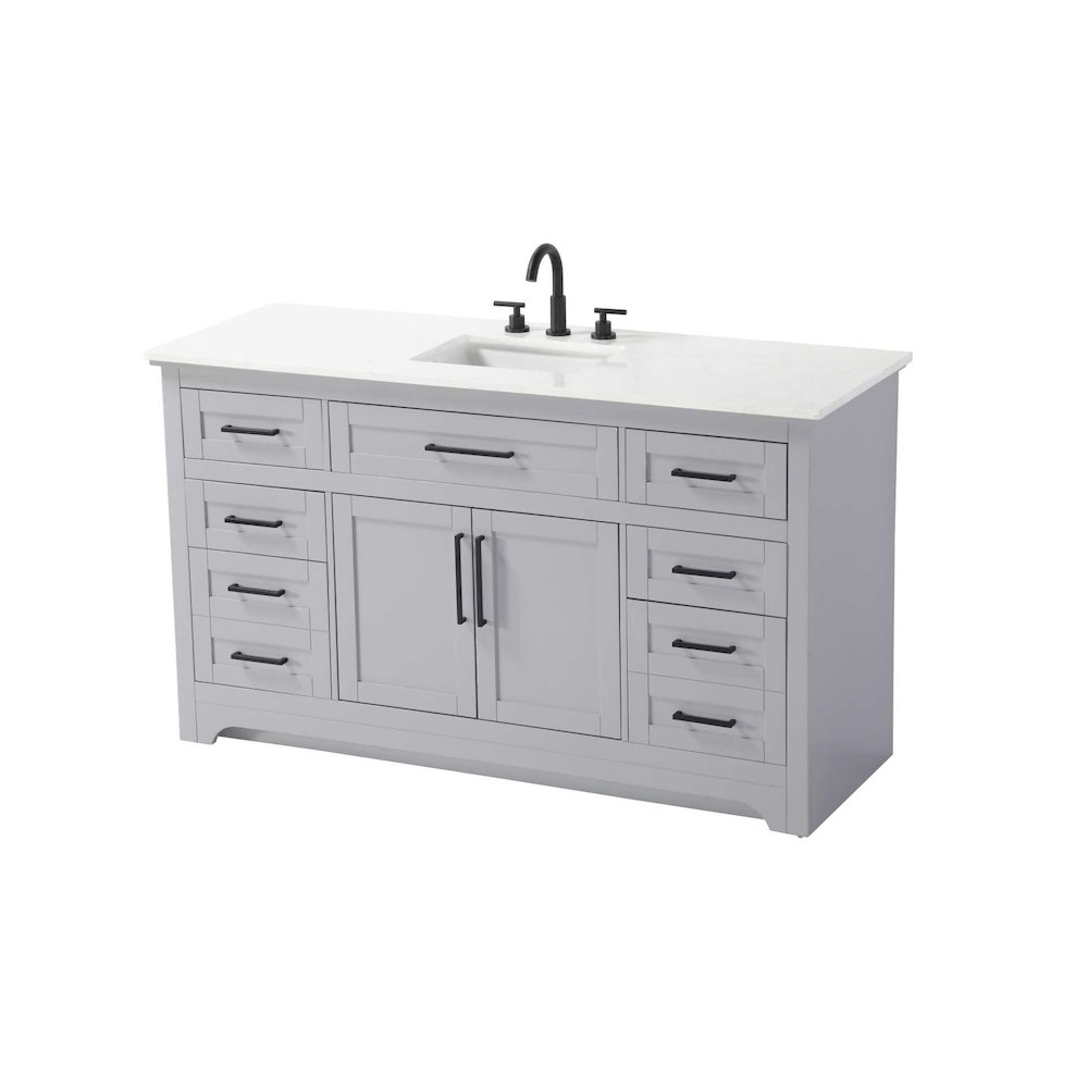 60 inch Single Bathroom Vanity in Grey. Picture 1