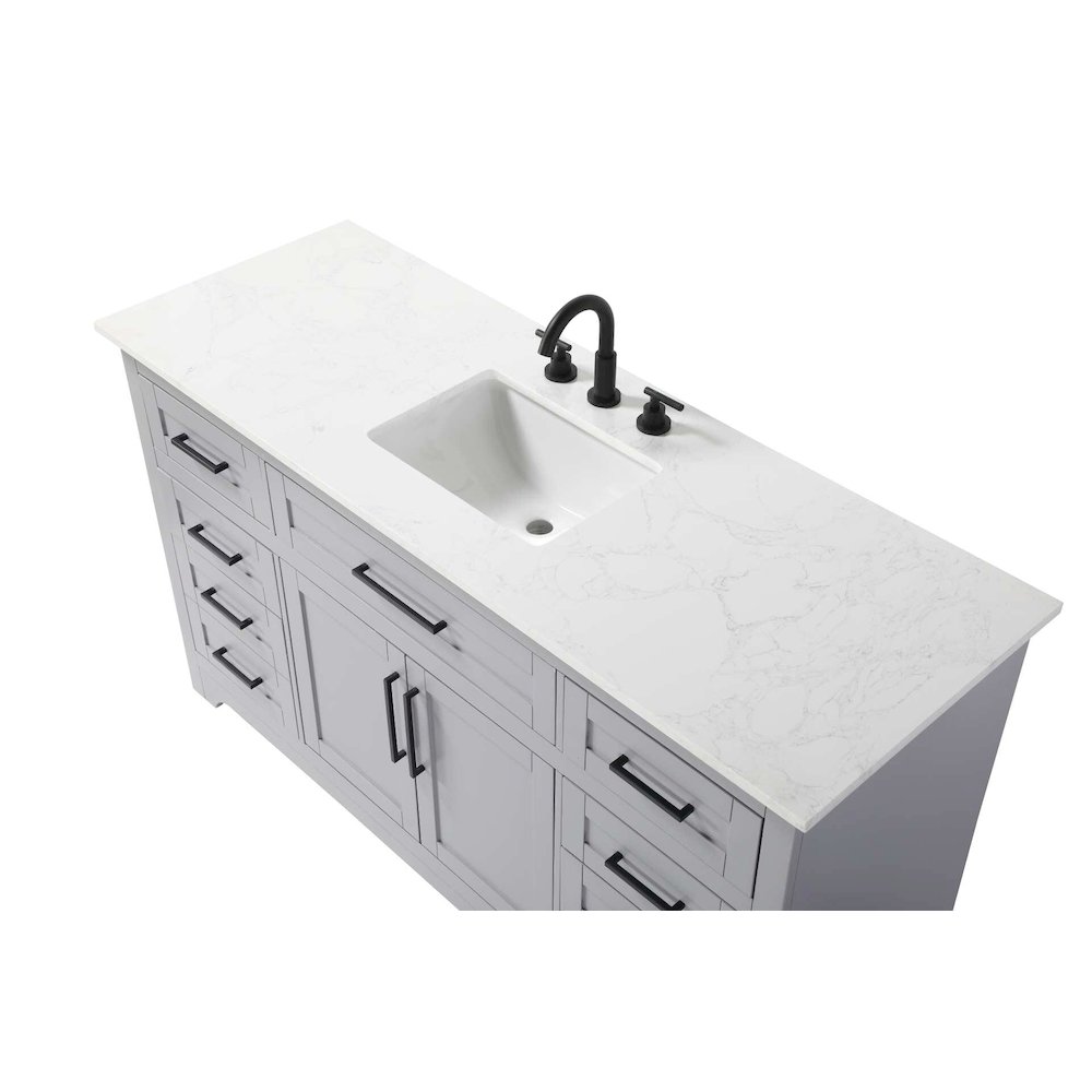 60 inch Single Bathroom Vanity in Grey. Picture 3