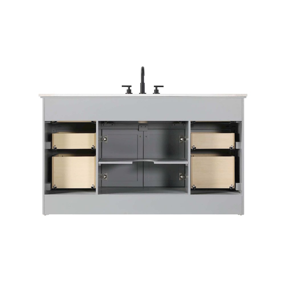 60 inch Single Bathroom Vanity in Grey. Picture 7