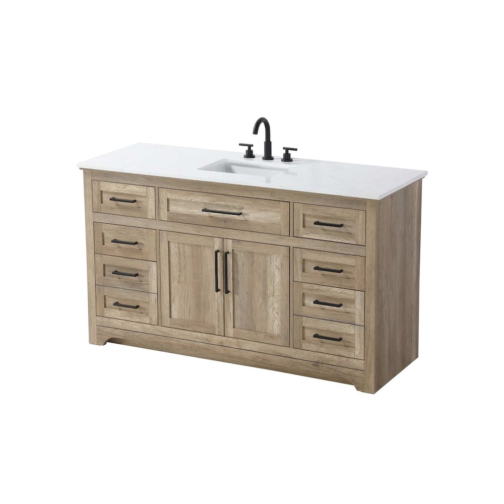 60 inch Single Bathroom Vanity in Natural oak. Picture 1