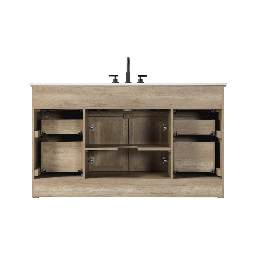 60 inch Single Bathroom Vanity in Natural oak. Picture 7