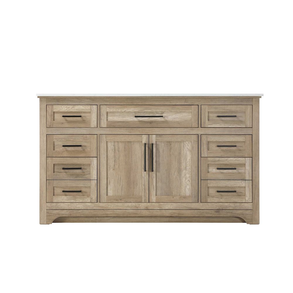 60 inch Single Bathroom Vanity in Natural oak. Picture 9