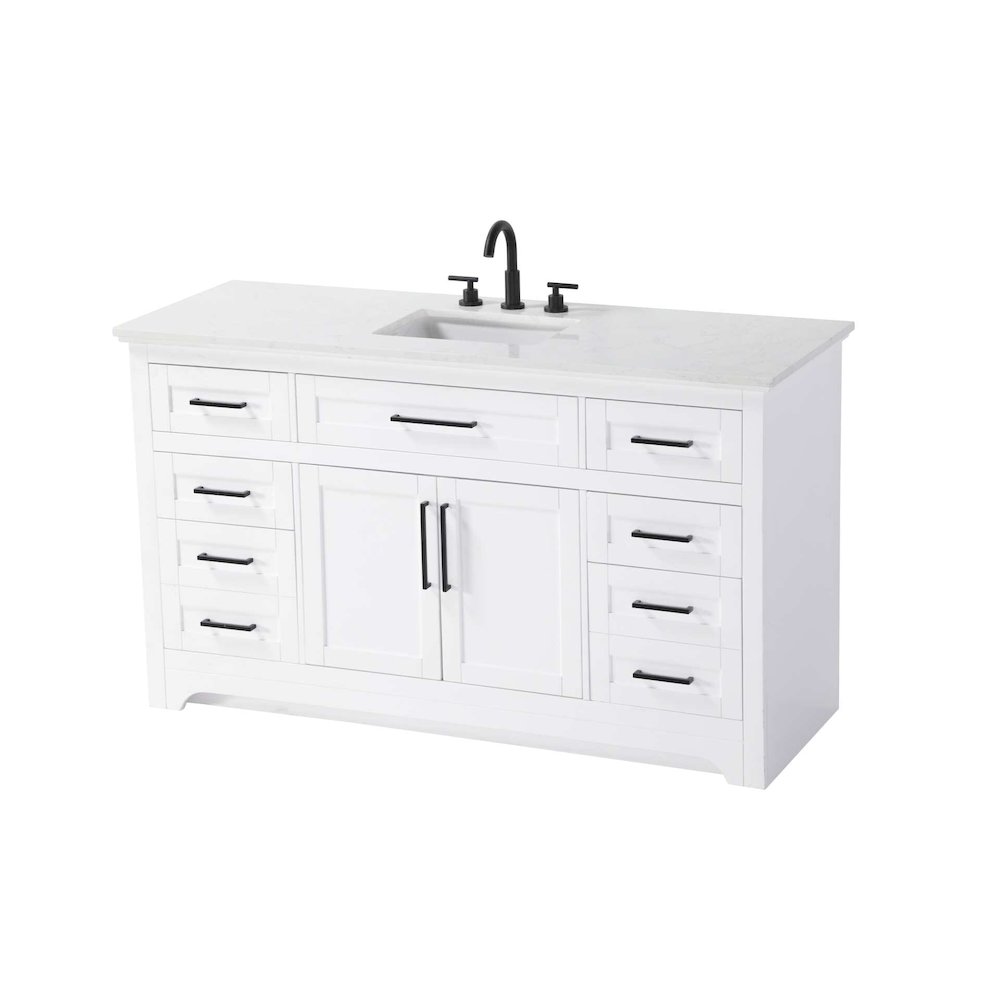 60 inch Single Bathroom Vanity in White. Picture 1